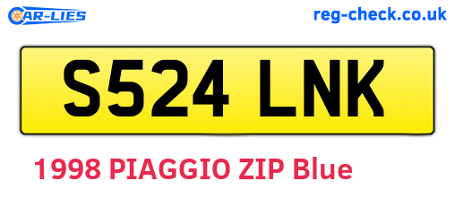 S524LNK are the vehicle registration plates.