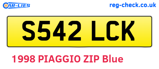 S542LCK are the vehicle registration plates.