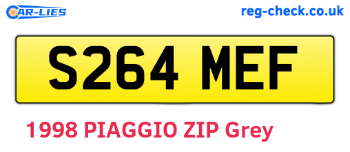S264MEF are the vehicle registration plates.