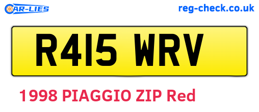 R415WRV are the vehicle registration plates.