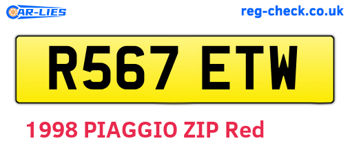 R567ETW are the vehicle registration plates.