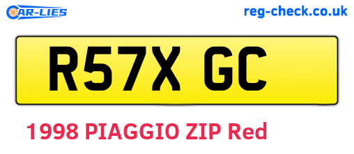 R57XGC are the vehicle registration plates.