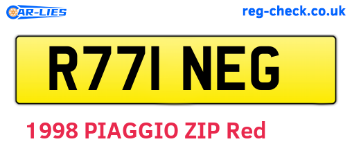 R771NEG are the vehicle registration plates.