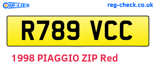 R789VCC are the vehicle registration plates.
