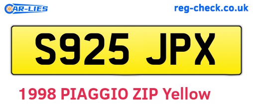 S925JPX are the vehicle registration plates.