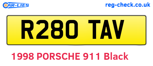 R280TAV are the vehicle registration plates.