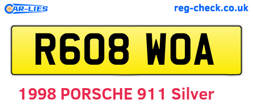 R608WOA are the vehicle registration plates.