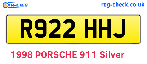 R922HHJ are the vehicle registration plates.