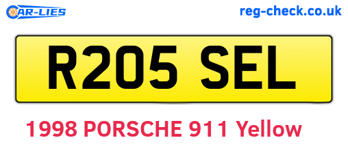 R205SEL are the vehicle registration plates.