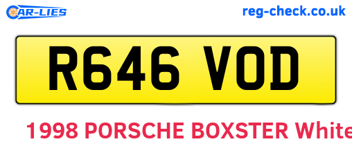 R646VOD are the vehicle registration plates.