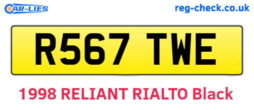 R567TWE are the vehicle registration plates.
