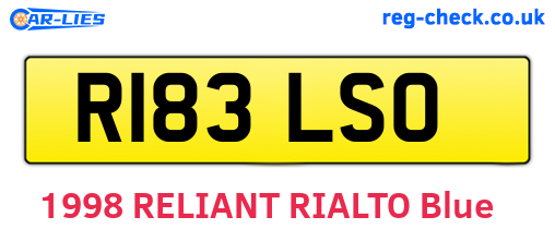 R183LSO are the vehicle registration plates.
