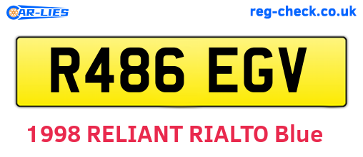 R486EGV are the vehicle registration plates.