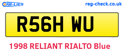 R56HWU are the vehicle registration plates.
