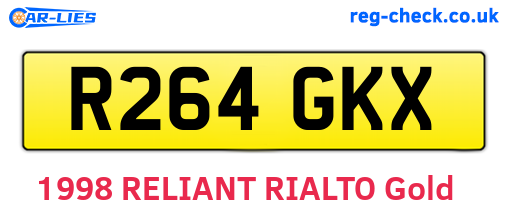 R264GKX are the vehicle registration plates.