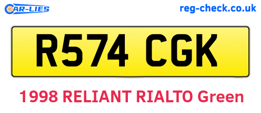 R574CGK are the vehicle registration plates.