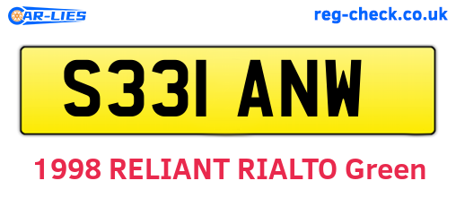 S331ANW are the vehicle registration plates.