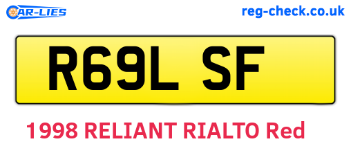 R69LSF are the vehicle registration plates.
