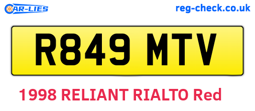 R849MTV are the vehicle registration plates.
