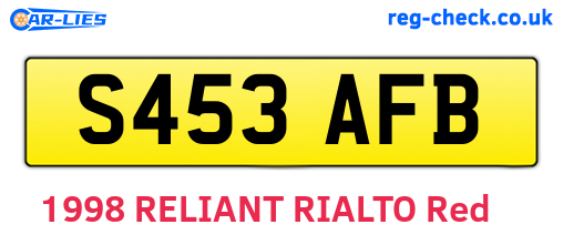 S453AFB are the vehicle registration plates.