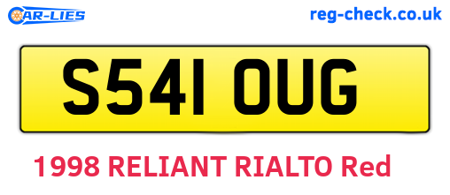 S541OUG are the vehicle registration plates.
