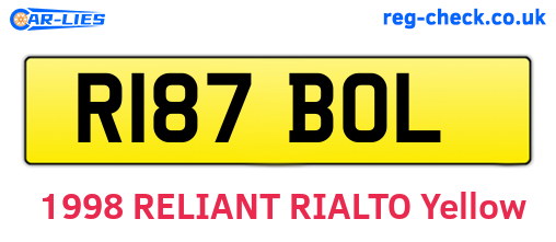 R187BOL are the vehicle registration plates.