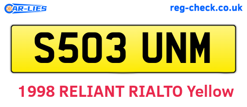 S503UNM are the vehicle registration plates.
