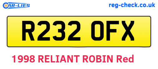 R232OFX are the vehicle registration plates.