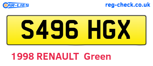 S496HGX are the vehicle registration plates.