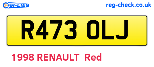 R473OLJ are the vehicle registration plates.