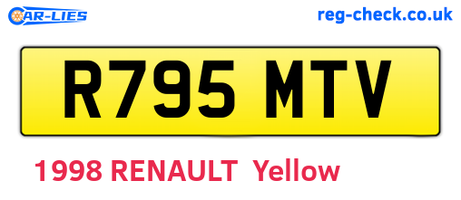 R795MTV are the vehicle registration plates.