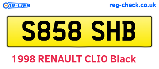 S858SHB are the vehicle registration plates.