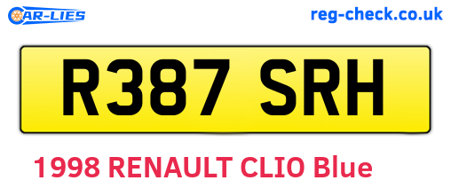 R387SRH are the vehicle registration plates.