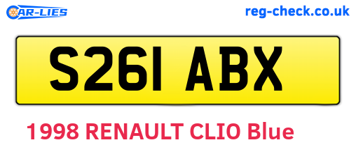 S261ABX are the vehicle registration plates.