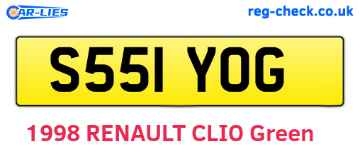 S551YOG are the vehicle registration plates.