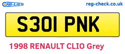 S301PNK are the vehicle registration plates.