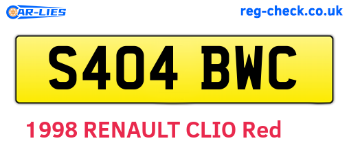 S404BWC are the vehicle registration plates.