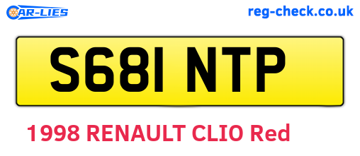 S681NTP are the vehicle registration plates.