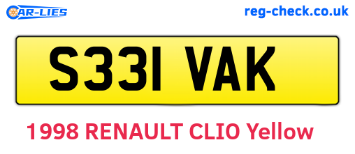 S331VAK are the vehicle registration plates.