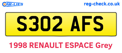 S302AFS are the vehicle registration plates.