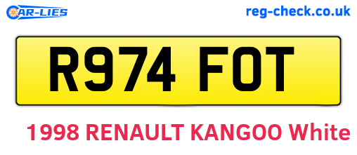 R974FOT are the vehicle registration plates.