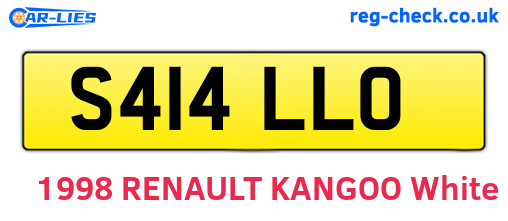 S414LLO are the vehicle registration plates.