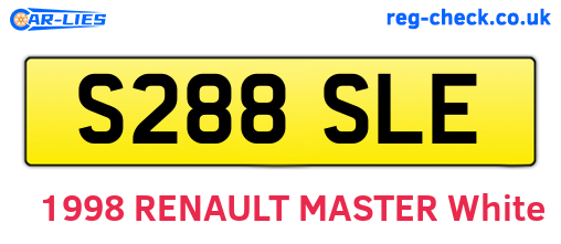 S288SLE are the vehicle registration plates.
