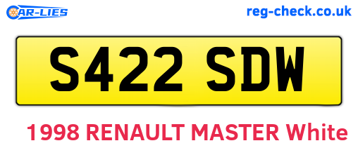 S422SDW are the vehicle registration plates.