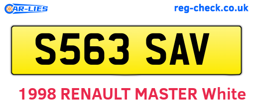 S563SAV are the vehicle registration plates.