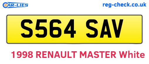 S564SAV are the vehicle registration plates.