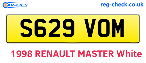 S629VOM are the vehicle registration plates.