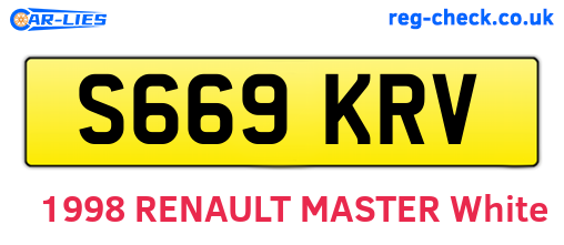 S669KRV are the vehicle registration plates.