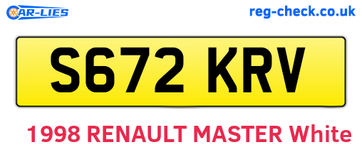 S672KRV are the vehicle registration plates.