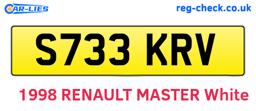 S733KRV are the vehicle registration plates.